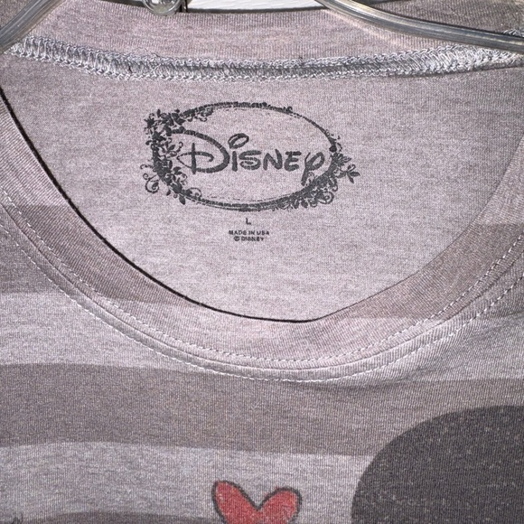 Disney “True Love” Mickey & Minnie Striped Graphic Tee – Size Large - Picture 4 of 4